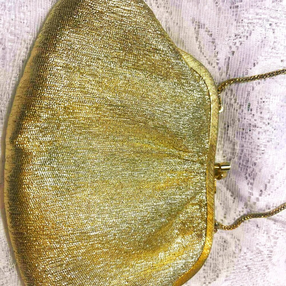 Vintage Gold Metallic Wallet-Style Evening Clutch 13x19